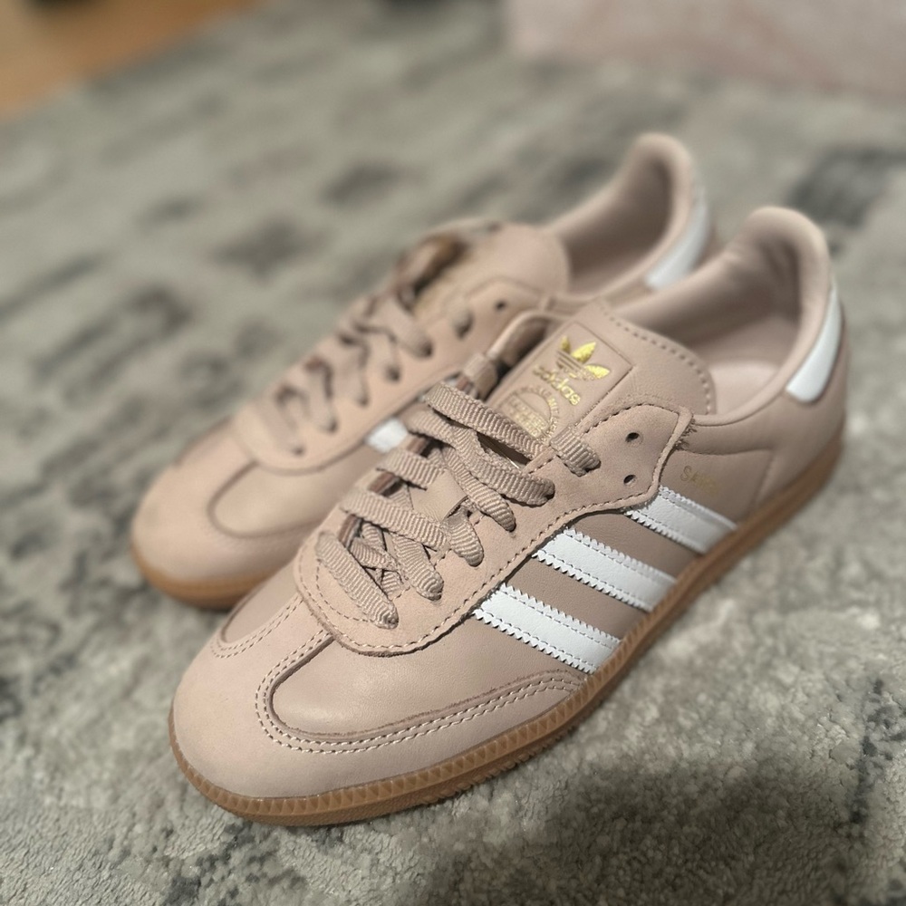 Adidas Beige and White Sneakers